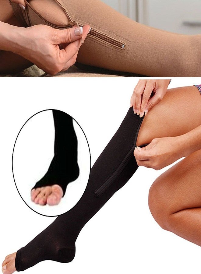 MURTISIDDH Compression Socks Open Toe Sock Zip Leg Support - Image 3