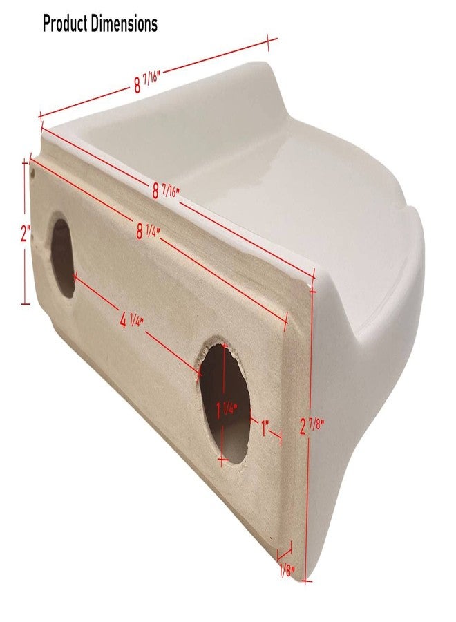 Tenedos Corner Shower Shelf Wall AccessoryAlmond Bone Ceramic 8-1/2"x8-1/2" - Image 3