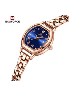 NAVIFORCE Elegant Women's Quartz Watch Classic Tonneau-Shaped Dial with Roman Numerals Stainless Steel Bracelet Sparkling Hour Markers Fashionable Timepiece for Everyday Wear and Special Occasions  - Image 2