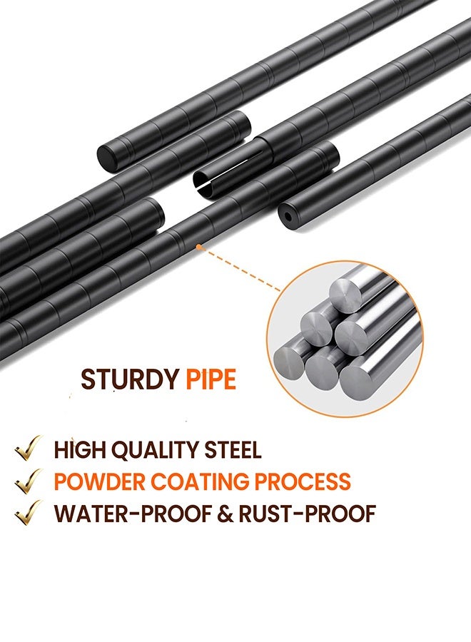 Toshionics 5-Tier Heavy Type Carbon Steel Storage Rack Black Black 55x30.5x150cm - Image 2