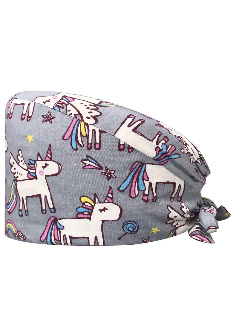 KUYING Nurse Hat With Small Fresh And Cute Pattern Medical Work Hat 