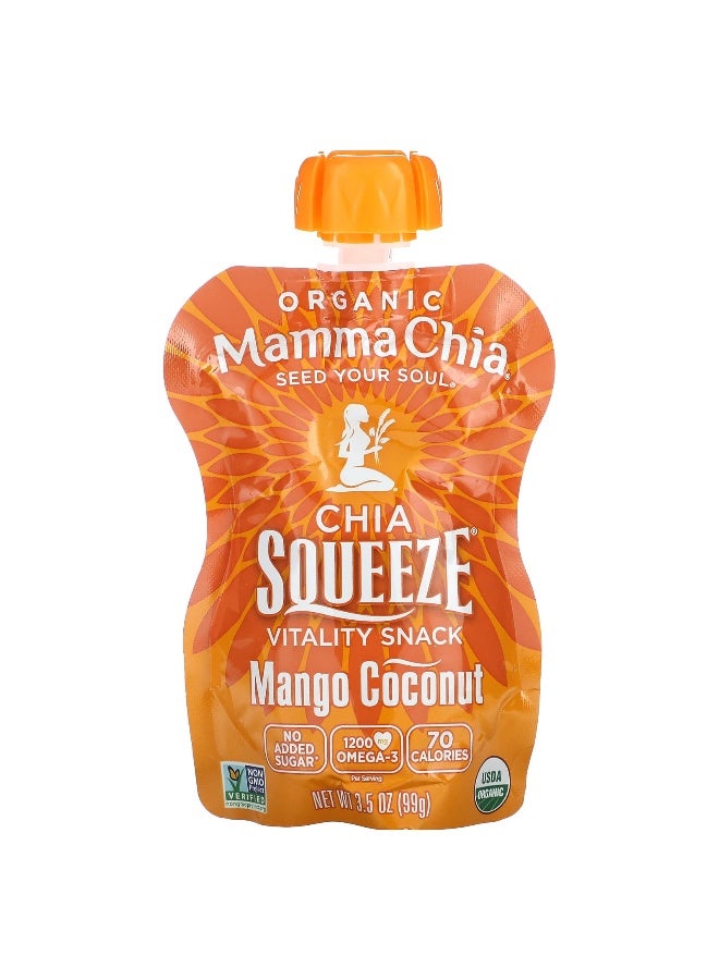 Mamma Chia ماما شيا، سائل شيا عضوي، وجبة خفيفة للطاقة، مانجو جوز الهند، 8 عبوات، 3.5 أونصة (99 جرام) لكل منها - Image 3