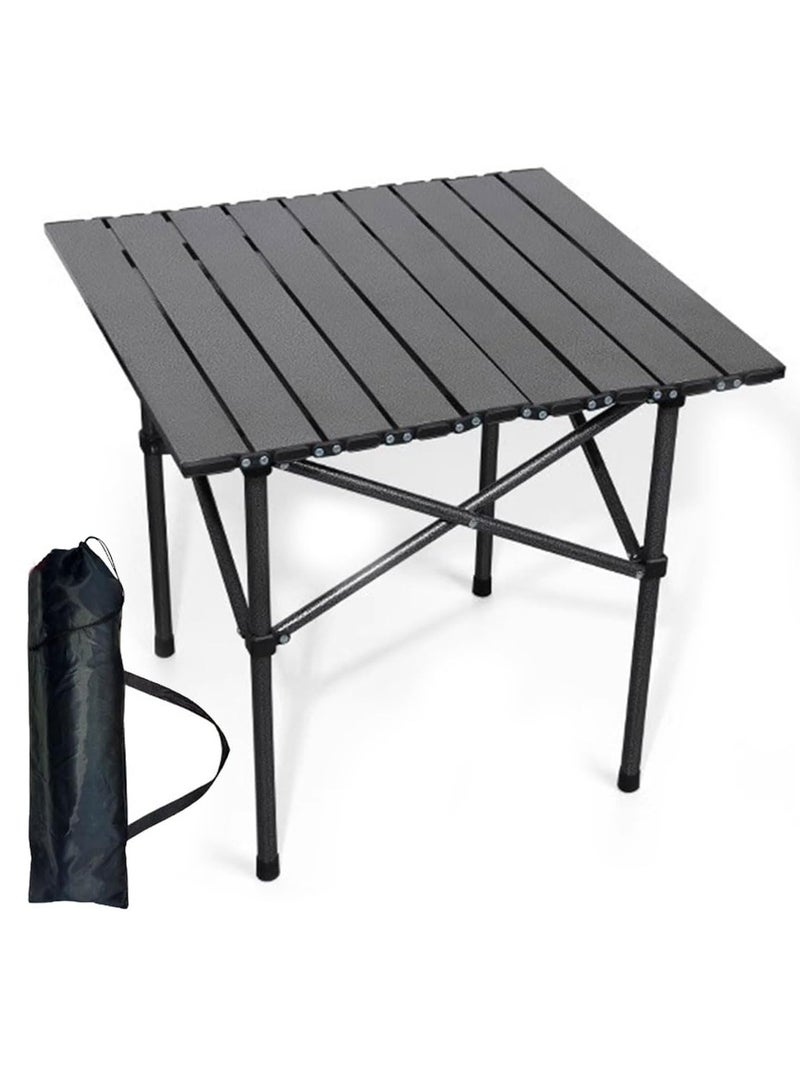 ECVV ECVV® Outdoor Camping Folding Table - Dimensions 53(L)×50(W)×50(H) cm - Lightweight with Aluminum Table Top & Carry Bag - Perfect for Picnics, Cooking, Beach, Hiking, Fishing - Image 1
