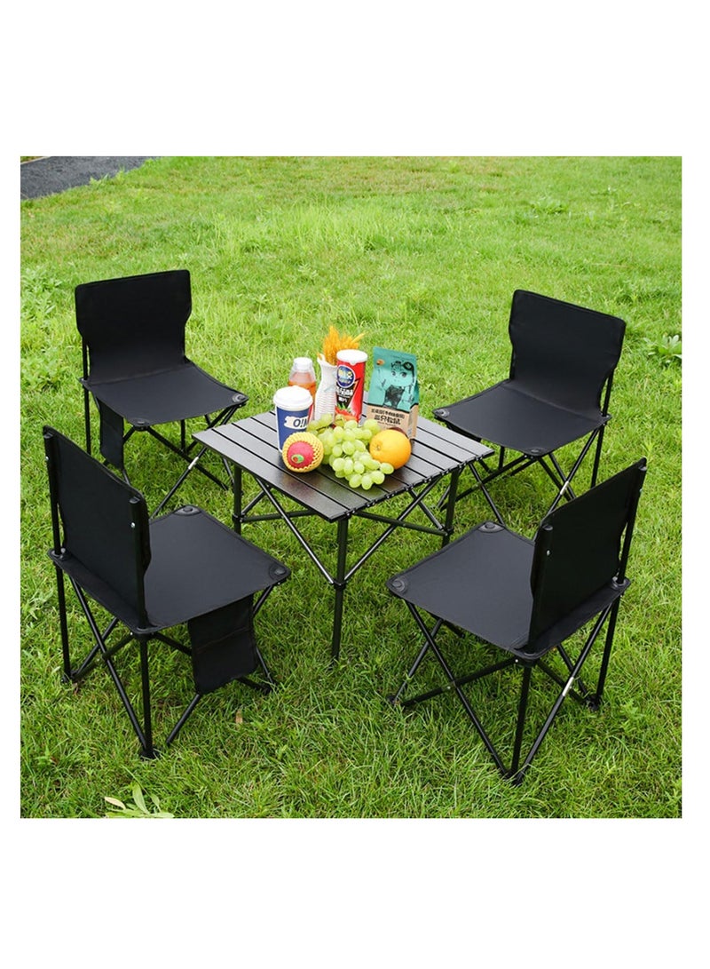 ECVV ECVV® Outdoor Camping Folding Table - Dimensions 53(L)×50(W)×50(H) cm - Lightweight with Aluminum Table Top & Carry Bag - Perfect for Picnics, Cooking, Beach, Hiking, Fishing - Image 2