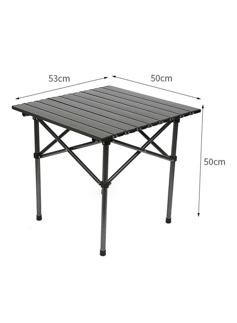 ECVV ECVV® Outdoor Camping Folding Table - Dimensions 53(L)×50(W)×50(H) cm - Lightweight with Aluminum Table Top & Carry Bag - Perfect for Picnics, Cooking, Beach, Hiking, Fishing - Image 3