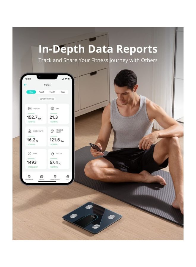 eufy Smart Scale P2, Digital Bathroom Weight Scale with Wi-Fi, Bluetooth Weighning Scale, 15 Measurements Including Weight, Body Fat, BMI, Muscle & Bone Mass, 3D Virtual Body Mod, 50 g/0.1 lb, IPX5 - Image 5