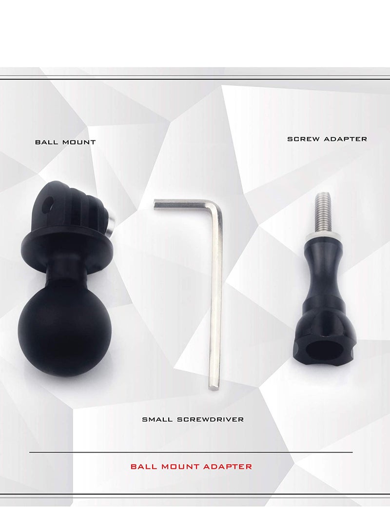 محول حامل الكرة لكاميرات Gopro Hero وسلسلة Yi وCoyote وAKASO وSJCAM، متوافق مع حوامل RAM، حامل رأس كروي دوار مع مسامير معدنية - Image 4