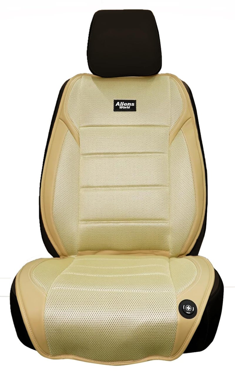 aliens world Ventilated Seat Cover Big,10 Fan Conditioned Cooler Pad 3 Speeds Car Seat Cushion Cover Car Accessory Universal for Cars, Trucks, SUVs (Beige) - Image 1