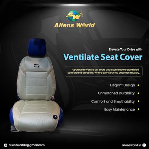 aliens world Ventilated Seat Cover Big,10 Fan Conditioned Cooler Pad 3 Speeds Car Seat Cushion Cover Car Accessory Universal for Cars, Trucks, SUVs (Beige) - Image 3