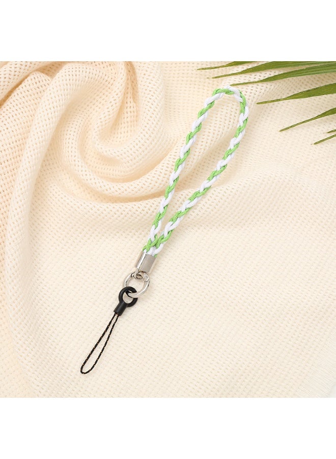 NIBEMINENT Phone Charm/ Chain Strap for Women Girls, Bicolor Braided Rope Cell Phone Case Lanyard Wrist Strap，K2561/Grass Green - Image 1