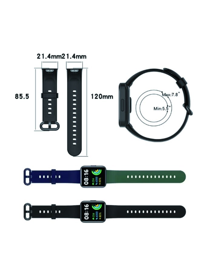 Zaynero Straps Compatible with Redmi Watch 2 Lite Watch Xiaomi Mi Watch 2 Lite Soft Silicone Band for Men, Women,Pink/Green - Image 3