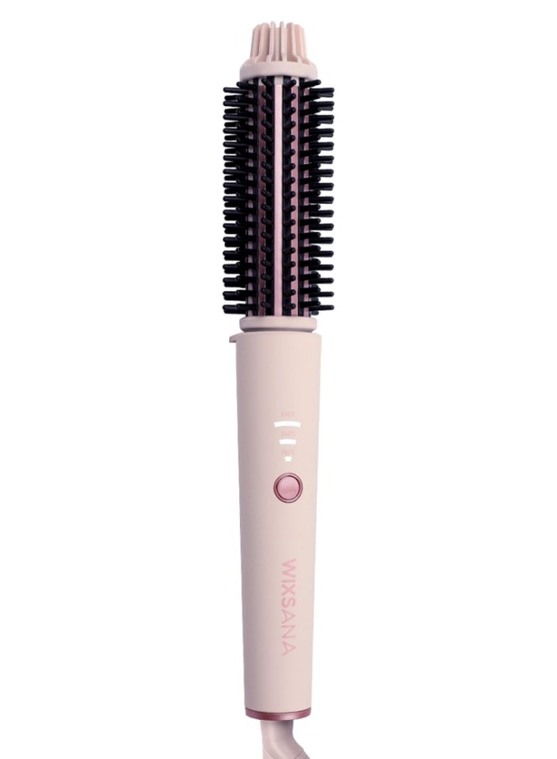 wixsana Easy heat hairbrush for straightening and curling, achieving perfectly smooth hair and voluminous curls. Features multiple heat settings, 30-second quick heat-up, tourmaline ceramic ionic technology, and a silent hair dryer - Image 1