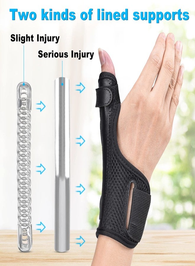 PKSTONE Thumb Splint, Thumb Support Brace, Adjustable Breathable Thumb Brace for Men Women,Thumb Stabilizer for Carpal Tunnel, Arthritis, Tendonitis, Sprains,Fit Left & Right Hand (Black, S) - Image 2