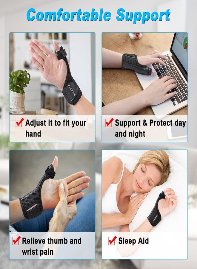 PKSTONE Thumb Splint, Thumb Support Brace, Adjustable Breathable Thumb Brace for Men Women,Thumb Stabilizer for Carpal Tunnel, Arthritis, Tendonitis, Sprains,Fit Left & Right Hand (Black, S) - Image 3