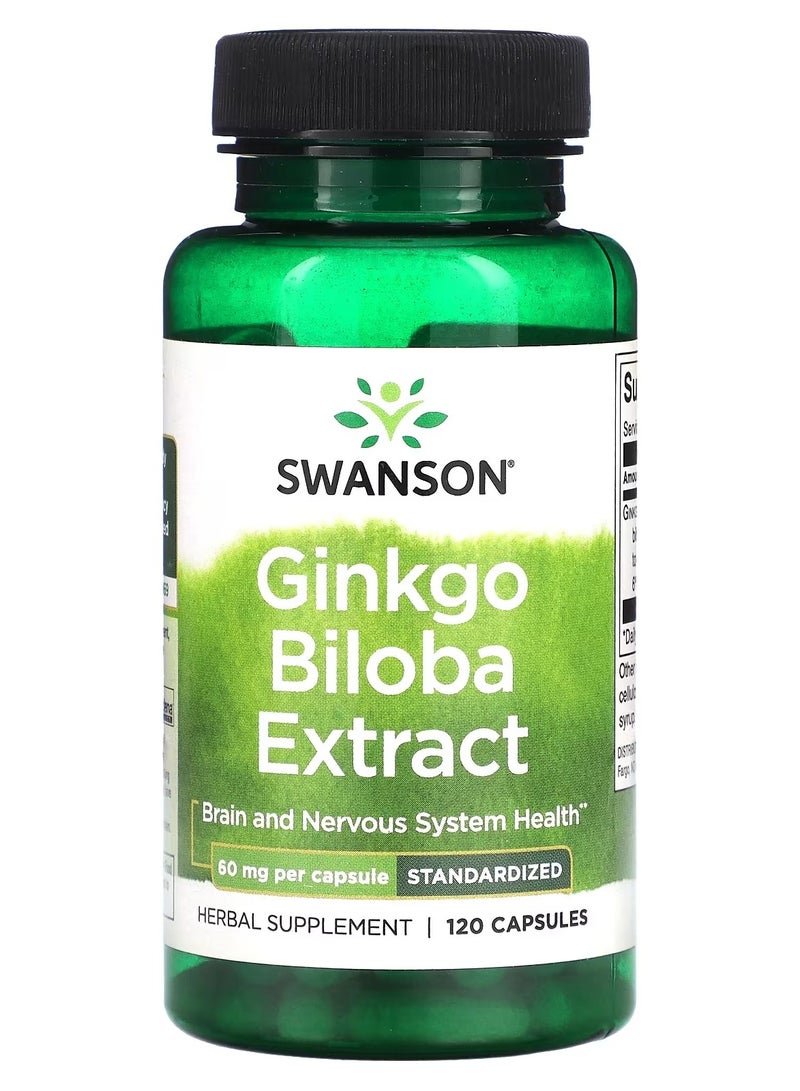 Swanson, Ginkgo Biloba Extract, 60 mg, 120 Capsules
