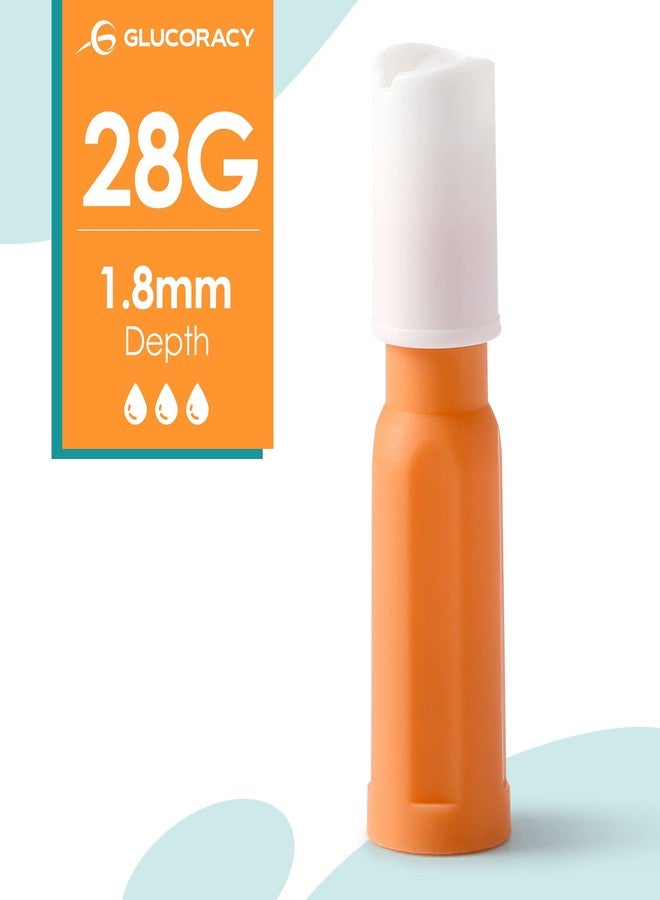 Glucoracy Safety Lancets, Sterile, Top Push Button Activated, 28 Gauge, 1.8 mm, 100 Count, 1 Pack - Image 3