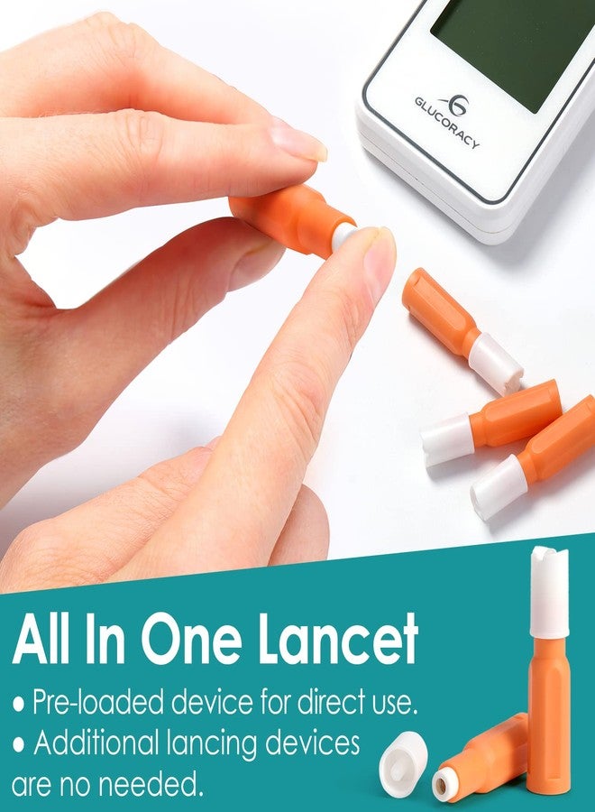 Glucoracy Safety Lancets, Sterile, Top Push Button Activated, 28 Gauge, 1.8 mm, 100 Count, 1 Pack - Image 2