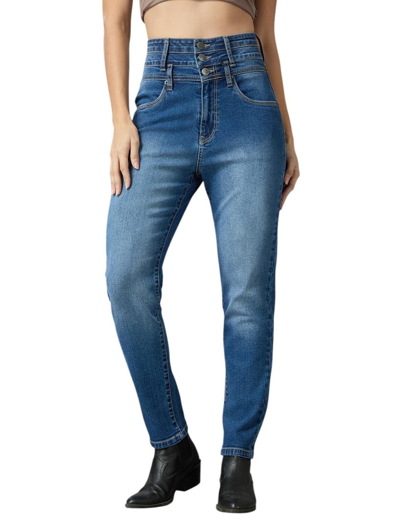 AKA CHIC Women's Skinny Jeans (AKCB 1422_Blue_26) - Image 1