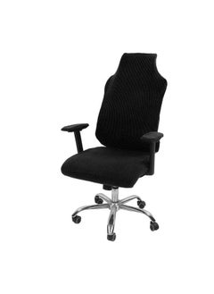 TOPINCN Pure Color Chair Cover Soft Desk Chair Seat Protector For Office Chair Dining Chair Slipcovers Slipcovers (Black)  - Image 4