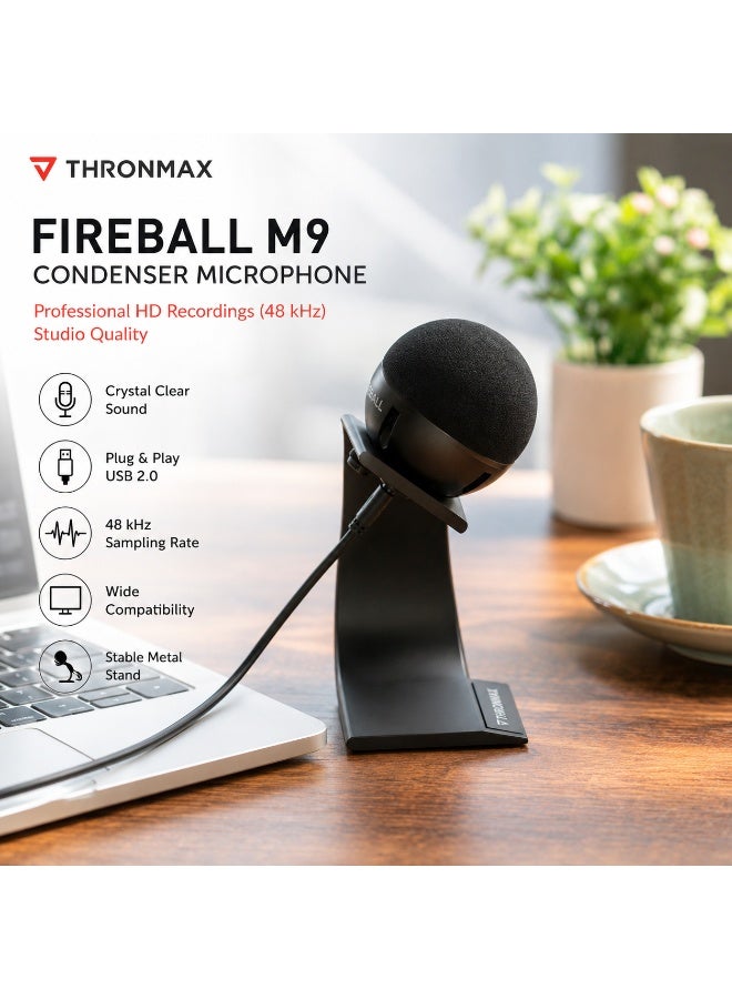 THRONMAX Fireball M9 USB Condenser Microphone – 48kHz Studio Quality HD Recording Microphone for Streaming, Podcasting, YouTube & Voice Recording - Image 5