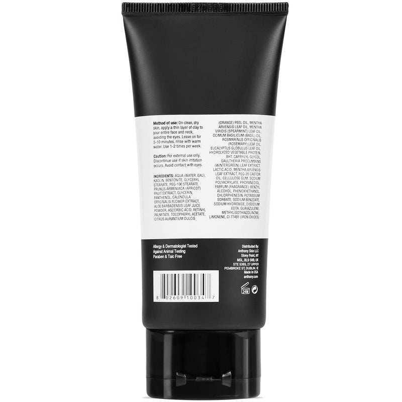 Anthony Deep Pore Cleansing Clay, 3 Fl Oz, Contains Kaolin and Bentonite Clays, Apricot Oil, Calendula, Vitamins A, C, and E, Removes Dirt, Sweat, and Oil While Deep Cleansing and Exfoliating Skin - Image 5