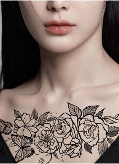 Generic Flower arm flower tattoo stickers High-end simulation large picture dark arm temporary tattoo stickers B  - Image 5