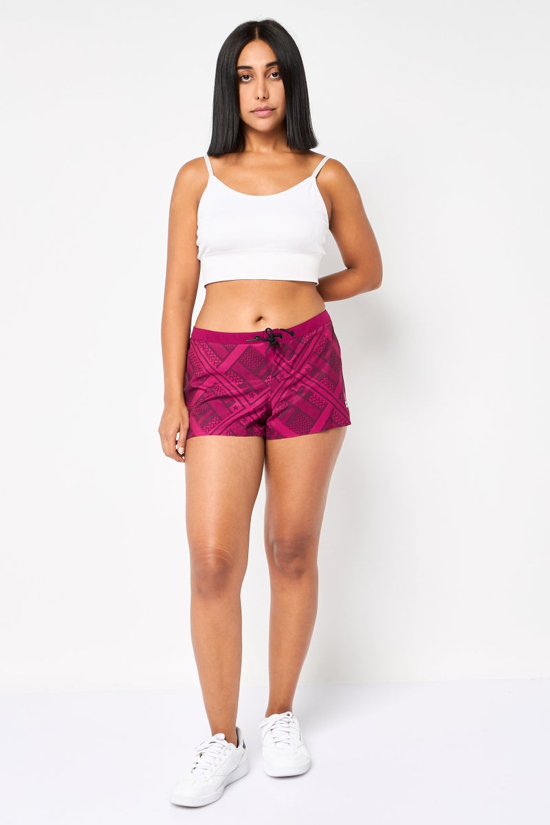 Reebok Women Sportswear Fit Drawstring Training Shorts, Multicolor - Image 2