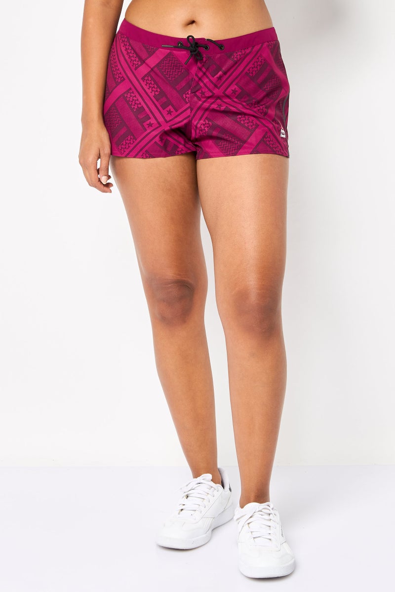 Reebok Women Sportswear Fit Drawstring Training Shorts, Multicolor - Image 1