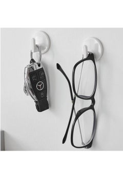 Excefore Adhesive Hooks, 6 Pack White Self Adhesive Shower Wall Hooks, Plastic Hook No Drill Hook Multipurpose Wall Mounted Hook, Heavy Duty Bathroom Hooks for Towel, Hat, Key  - Image 2