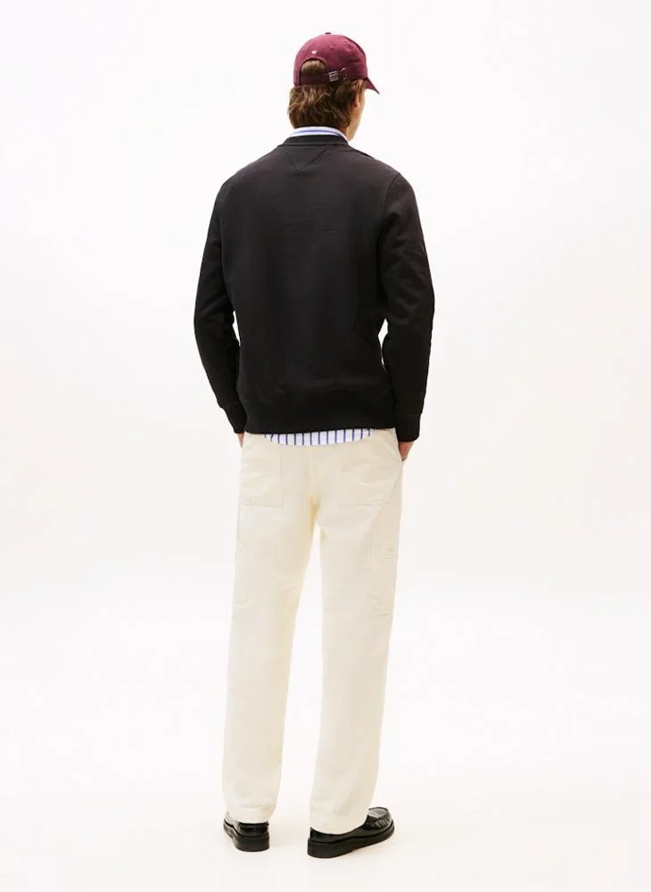 تومي هيلفيغر Arch Logo Terry Crew Neck Sweatshirt