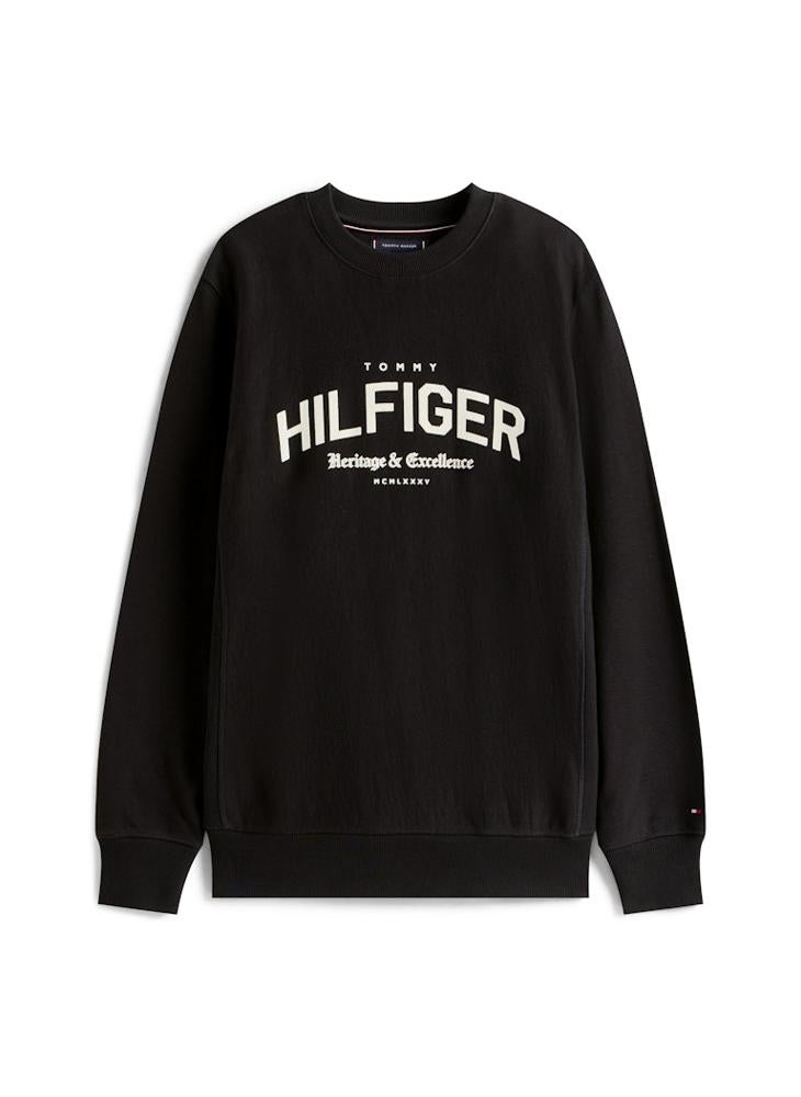 TOMMY HILFIGER Arch Logo Terry Crew Neck Sweatshirt - Image 5