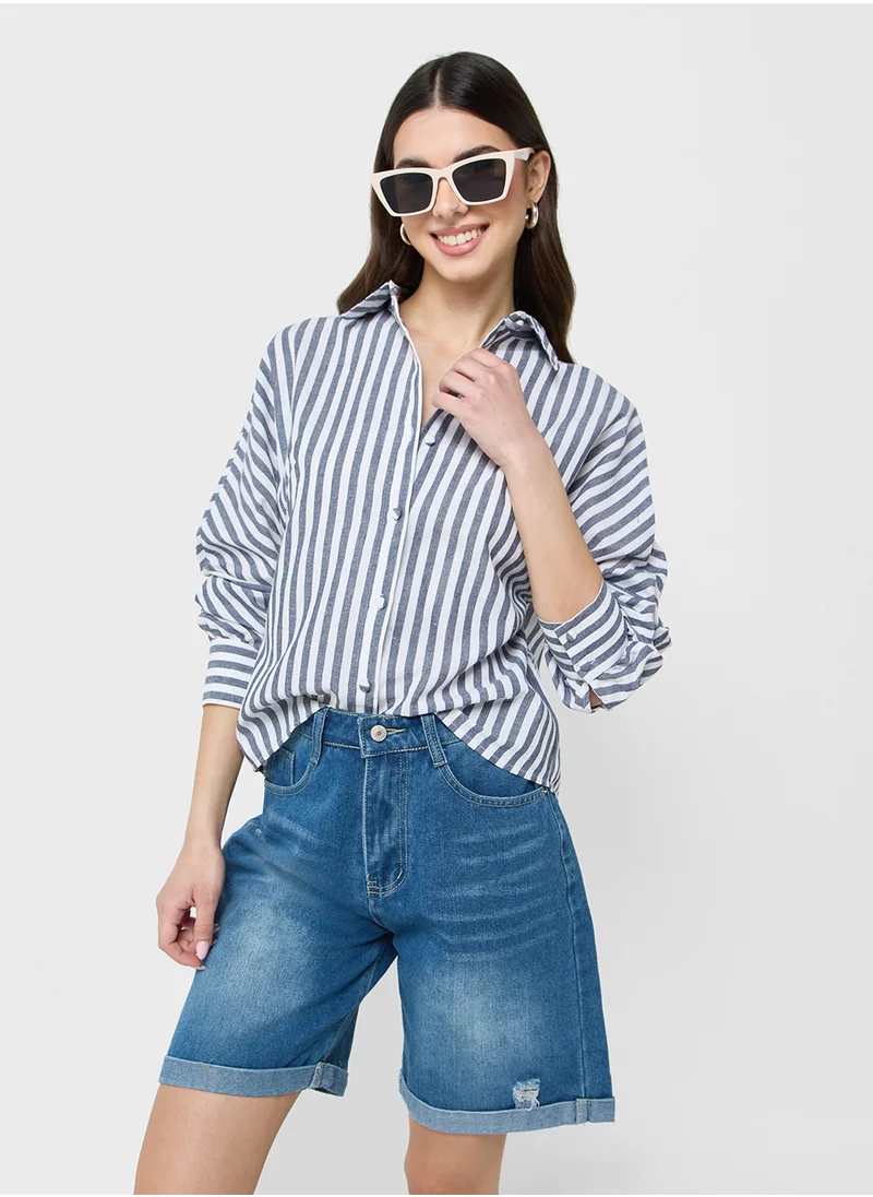 Ginger Stripe Button Down Shirt