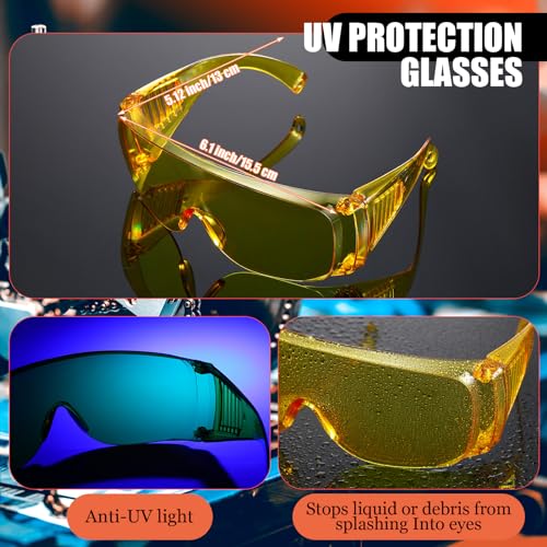 Glooglitter Auto Air Conditioner Leak Detector Tool WJL-6000 Refrigerant Leak Detector with UV Flashlight and Yellow UV Protective Glasses for HVAC Air Conditioner R22 R410A R134A (Large 28 LED) - Image 3