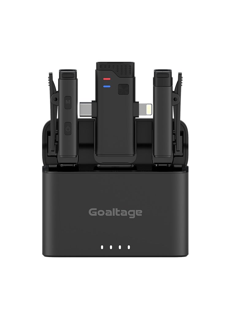 Goaltage Goaltage MIC01 ClearCast Wireless Lavalier Microphone with Noise Cancellation, Automatic Pairing, Power Indicator, Magnetic Charging Case and Wide Compatibility  - Image 1