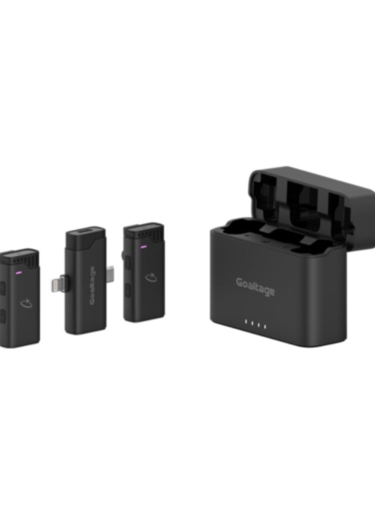 Goaltage MIC01 ClearCast Wireless Lavalier Microphone with Noise Cancellation, Automatic Pairing, Power Indicator, Magnetic Charging Case and Wide Compatibility