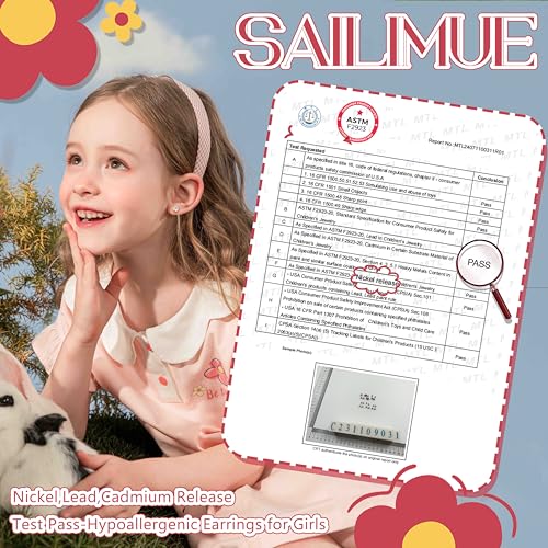 sailimue 24 Pairs Hypoallergenic Earrings For Girls Studs Surgical Stainless Steel Cute Screw Back Stud Earrings For Women Nickel Free Kids Toddler Baby Little Girl Jewelry - Image 2