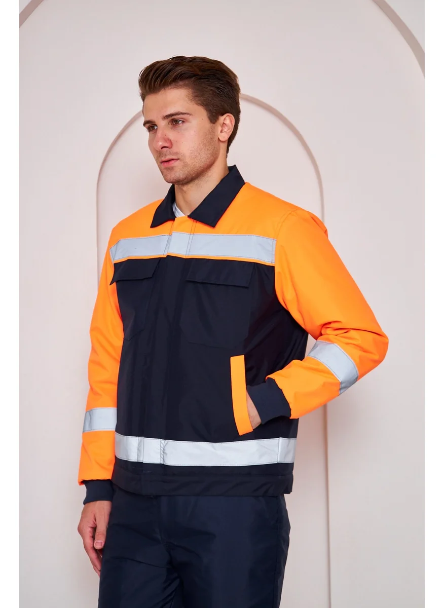 Orange Safety Cold Weather Jackets Water and Wind Repellent