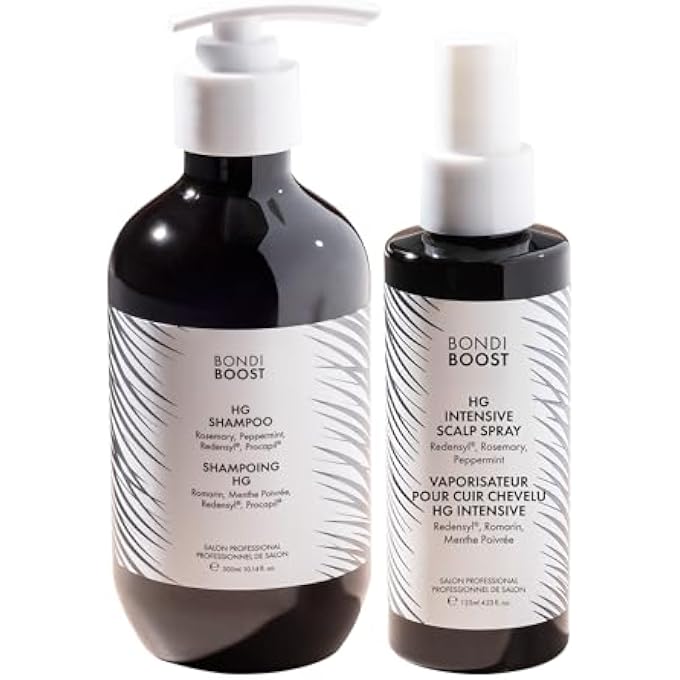 BONDIBOOST HG Shampoo & Intensive Spray Bundle for Men & Women â€“ Thinning Hair Solution for Volume, Hydration & Root Lift â€“ Vegan, Cruelty-Free, Sulfate-Free, Lightweight â€“ Australian Made (2-Piece)