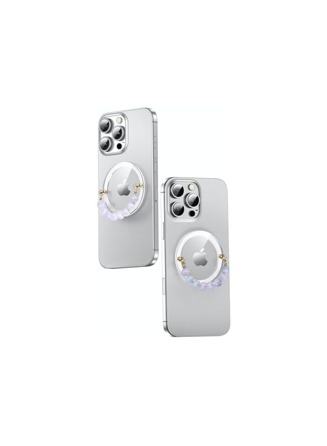 Green Tiger Magnetic Stylish Grip, Strong N52 Magnets, Anti-Drop Protection, 360° Rotation, Anti-Slip Grip, Stylish Beaded Strap - Purple - Image 2