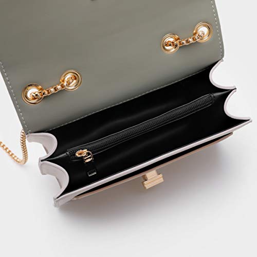 TOP BAND Crossbody Bags for Women Leather Cross Body Purses Cute Color-Block Designer Handbags Shoulder Bag Medium Size Green - Image 5