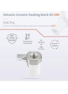 سيوسي طقم Hotend CHC V6 سريع الحرارة 24 فولت 115 وات، قلب تسخين سيراميك، كسر حرارة ثنائي المعدن، تيتانيوم نحاسي، متوافق مع Voron 2.4، 24V 1.75 مم، Prusa I3 MK3/MK3S، Titan Aero Extruder  - Image 4