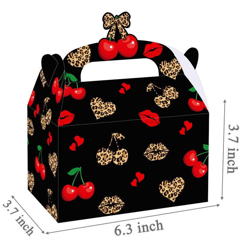 umoni Cheetah Cherry Bow Favor Box Leopard Print Birthday Party Supplies Cheetah and Cherry Gift Treat Box 12PCS Leopard Print Cherries Goodie Boxes for Girls Safari Animal Party Bachelorette Decor - Image 5