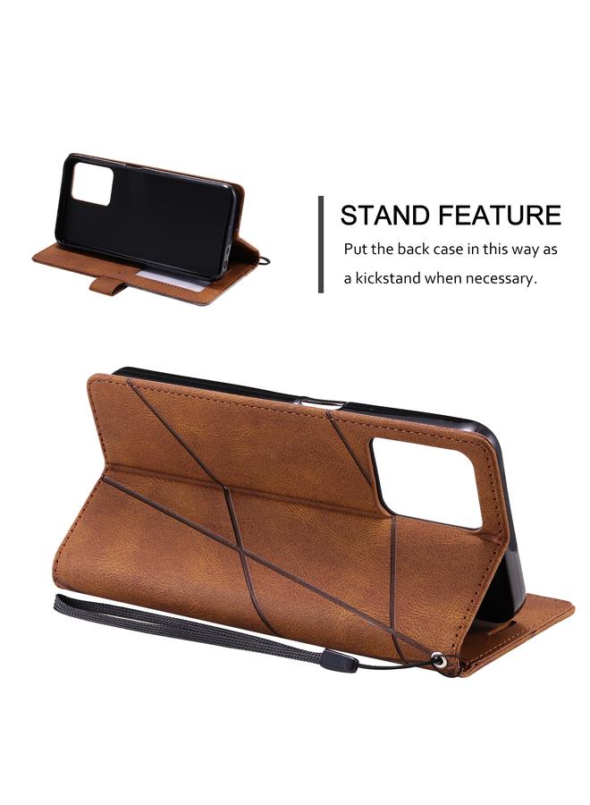 S-TOP Case For Realme C35 Skin Feel Splicing Leather Phone Case - Image 4