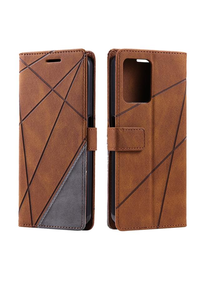 S-TOP Case For Realme C35 Skin Feel Splicing Leather Phone Case - Image 2