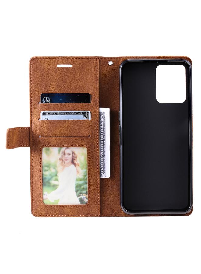 S-TOP Case For Realme C35 Skin Feel Splicing Leather Phone Case - Image 3