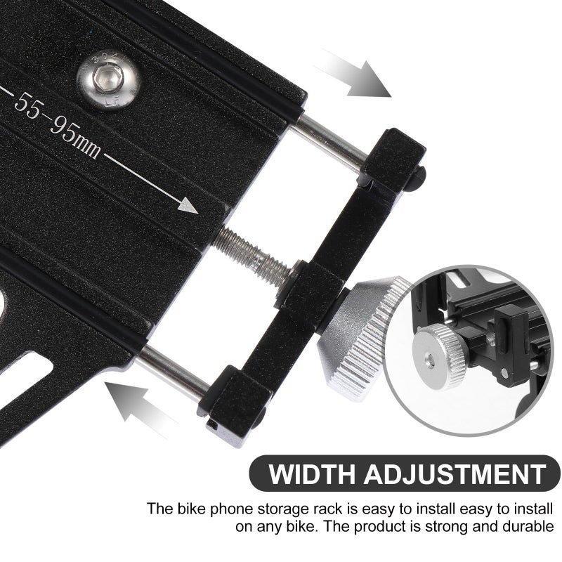 Universal Adjustable Aluminum Alloy Bike Phone Holder Mount For Cycling Smartphones - Image 4
