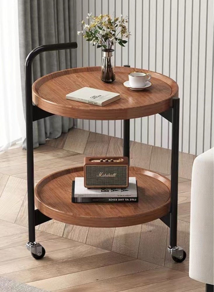 Kutis 1-Piece Coffee Table Removable Sofa Table Bedroom Side Table Brown/Black 40x69 Centimeter - Image 1