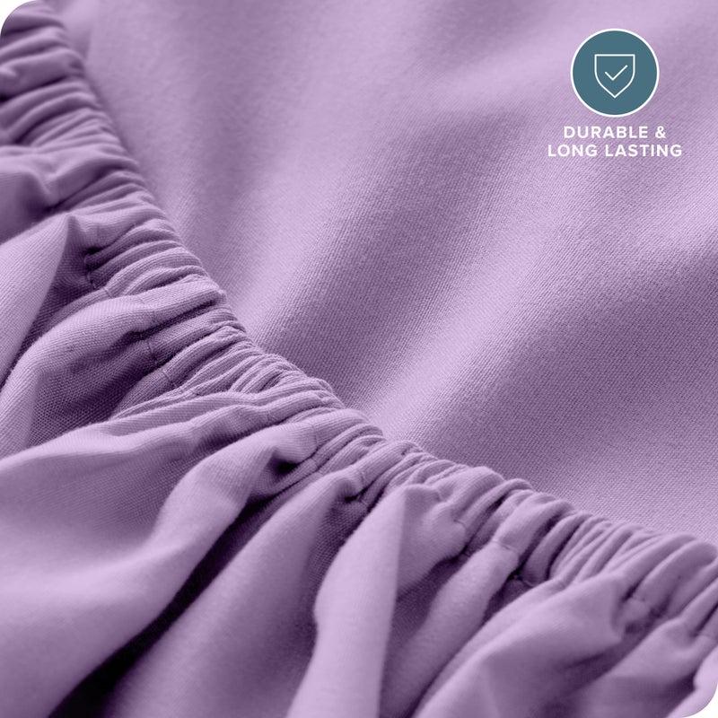 Bare Home Bare Home Fitted Bottom Sheet King Size - Premium 1800 Microfiber - Ultra-Soft Hotel Luxury - Deep Pocket - Durable and Long Lasting (King  Lavender)  - Image 5