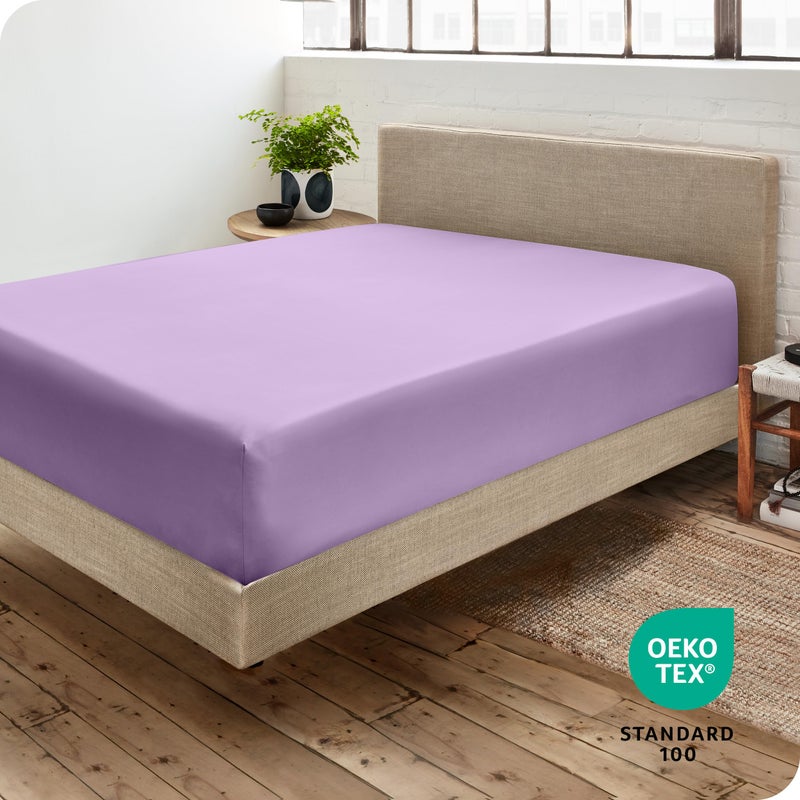 Bare Home Bare Home Fitted Bottom Sheet King Size - Premium 1800 Microfiber - Ultra-Soft Hotel Luxury - Deep Pocket - Durable and Long Lasting (King  Lavender)  - Image 4