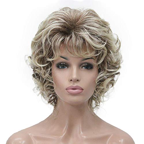 Aimole Women Short Curly Wigs Natural Soft Hair Heat Resistant Full Capless Synthetic Wig 30T613 - Image 1